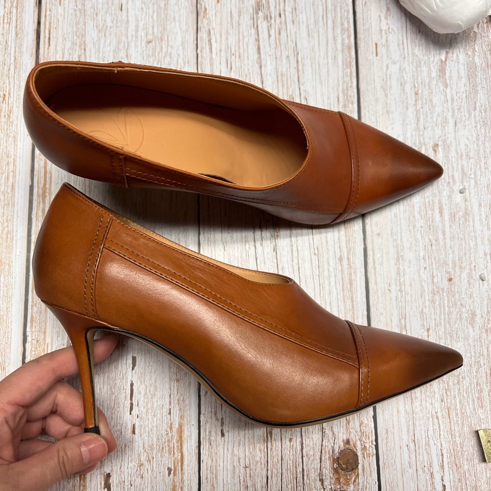 Elegant Brown Leather Women's Shoes